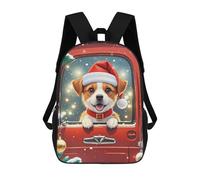 POTSCBVW Red Truck Puppy Backpack for Men Women, Heavy Duty Backpack Large Capacity, Durable Lightweight Travel Daypack