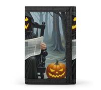 POTSCBVW Retro Ghost Wallet Compact Trifold Wallet with Keychain Lightweight & Durable Purse for Outdoor, style, One size, Classic