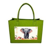 POTSCBVW Reusable Felt Bag Large Capacity, Durable Grocery Bags Lucky Elephant Tote Bags Stylish Commuter Work Bag