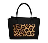 POTSCBVW Reusable Felt Bag Large Capacity, Durable Grocery Bags Rough Leopard Print Tote Bags Stylish Commuter Work Bag