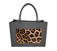 POTSCBVW Reusable Felt Bag Large Capacity, Durable Grocery Bags Rough Leopard Print Tote Bags Stylish Commuter Work Bag