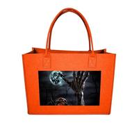 POTSCBVW Reusable Felt Bag Large Capacity, Durable Grocery Bags Zombie Hand Dark Halloween Tote Bags Stylish Commuter Work Bag