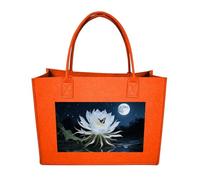 POTSCBVW Reusable Felt Bag Large Capacity Grocery Bags NightBlooming Cereus Tote Bags Stylish Commuter Work Bag