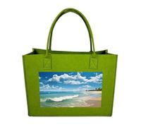 POTSCBVW Reusable Felt Bag Large Capacity Grocery Bags Sandy Beach Tote Bags Stylish Commuter Work Bag