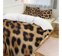 POTSCBVW Rough Leopard Print Comforter Set - 3 Pieces Ultra Soft & Warm Queen Size Bedding Set with 1 Comforter Cover + 2 Pillowcases, Lightweight Bed Set for Home Decor 90"x90"