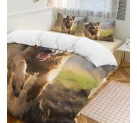 POTSCBVW Running German Shepherd Dog Comforter Set - 3 Pieces Ultra Soft & Warm Queen Size Bedding Set with 1 Comforter Cover + 2 Pillowcases, Lightweight Bed Set for Home Decor 90"x90"