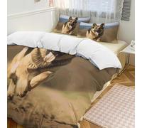 POTSCBVW Running German Shepherd Dog Comforter Set - 3 Pieces Ultra Soft & Warm Queen Size Bedding Set with 1 Comforter Cover + 2 Pillowcases, Lightweight Bed Set for Home Decor 86"x70"
