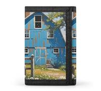 POTSCBVW Rural Blue Valley Warehouse Wallet Compact Trifold Wallet with Keychain Lightweight & Durable Purse for Outdoor, style, One size, Classic