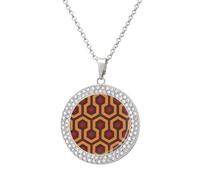 POTSCBVW Shining Overlook Pendant Necklace for Women Men - Elegant Diamond Necklace with 19.7 Inch Chain, Diamond Pendant Jewelry for Birthday Christmas Valentine's Day Gift, One Size, Metal, alloy