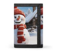 POTSCBVW Sign Snowman Wallet Compact Trifold Wallet with Keychain Lightweight & Durable Purse for Outdoor, style, One size, Classic