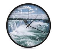 POTSCBVW Silent Non-Ticking Wall Clock 10 Inch Round, Battery Operated with Easy Mounting Kit, Niagara Falls Wall Clock Modern Decorative Clocks for Home Office Classroom