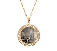POTSCBVW Simple Room Pendant Necklace for Women Men - Elegant Diamond Necklace with 19.7 Inch Chain, Diamond Pendant Jewelry for Birthday Christmas Valentine's Day Gift, One Size, Metal, alloy