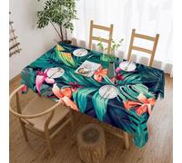 POTSCBVW Tropical Floral Leaves Rectangular Tablecloth 55"x70", Waterproof Stain-Resistant Polyester Table Cover for Dining Table, Rectangle Table Cloth for Kitchen, Party, Outdoor, Wedding