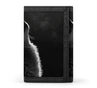 POTSCBVW Wolf Facing The Moon Wallet Compact Trifold Wallet with Keychain Lightweight & Durable Purse for Outdoor, style, One size, Classic