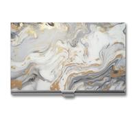 POTSCBVW Yellow Marble Business Card Holder Super Light Portable Aluminium Alloy Credit Card Organizer Slim Professional Business Card Case for Office Workers Man And Women