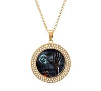 POTSCBVW Zombie Hand Dark Halloween Pendant Necklace for Women Men - Elegant Diamond Necklace with 19.7 Inch Chain, Diamond Pendant Jewelry for Birthday Christmas Valentine's Day Gift, One Size, Metal