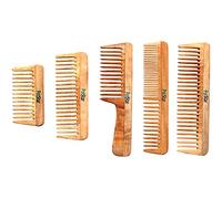 PotStar Hair Comb for All Hair Type, Handcrafted wood Comb for Detangling Hair Comb For Thick, Curly And Wavy Hair, Non-Static and Eco-friendly Made in India, N-Combo 5