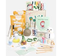 Pott’d Christmas Deluxe Pottery Kit - Air-Dry Clay for Adults, Christmas Themed Tools, Paints, Brushes, Stamps | DIY Christmas Decorations, Beginner-Friendly Clay Kit