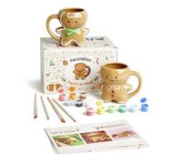 Pott’d Paintables Gingerbread Christmas Paint-a-Mug Kit - DIY Christmas Mugs for Adults, Includes Gingerbread Mugs, Paints, Brushes & Painting Inspiration Guide