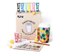 Pott’d Paintables Paint-a-Travel Mug Kit, DIY Pottery Painting Kit for Adults with Travel Mug, Paints, Brushes, Sponges, Palette and Guide, Craft Kit for Adults, Ideal for Personalised Gifts