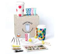 Pott’d Paintables Paint-a-Travel Mug Kit, DIY Pottery Painting Kit for Adults with Travel Mug, Paints, Brushes, Sponges, Palette and Guide, Craft Kit for Adults, Ideal for Personalised Gifts