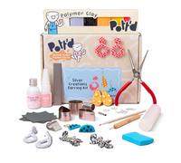 Pott’d Polymer Clay Earring Kit - Jewellery Making Kit for Adults & Beginners Includes Tools, Clay, and Silver Finishings, DIY Craft Gift