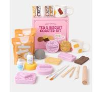 Pott’d Tea & Biscuit Coaster Pottery Kit for Beginners, Air Dry Clay Kit for Adults, DIY Craft Kit Includes Air Dry Clay, Biscuit Stamp Cutters, Paints, Tools and Video Guides