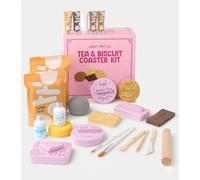 Pott’d Tea & Biscuit Coaster Pottery Kit for Beginners, Air Dry Clay Kit for Adults, DIY Craft Kit Includes Air Dry Clay, Biscuit Stamp Cutters, Paints, Tools and Video Guides