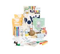 Pott'd Deluxe Edition Air Dry Clay at-Home Pottery Kit for Beginners Including Tools, Paints, Brushes, Varnish Seal, Instruction and Inspo Guide, Paint Pens, Pottery Stamps