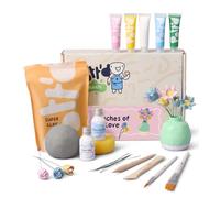 Pott'd Mini Pottery Kits | Air Dry Clay Pottery Kit for Adults | Includes Paints, Brushes, and Potters Tools | FREE online step-by-step tutorial | Perfect for Beginners | Bring The Studio To Your Home