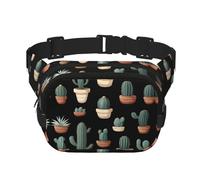 Potted cactus Printed multifunctional waist bag, unisex trendy messenger bag, travel sports storage bag