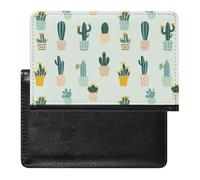 Potted Cactus Tropical Plant Slim Passport Holder Credit Card Cover Travel Essentials Wallet
