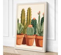 Potted Desert Specimens Canvas Wall Art Print 30x20 Inch (76 x 51 cm)