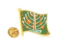 Potted Mexico Totems Ancient Civilization Golden Metal Flag Lapel Pin Badge