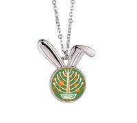 Potted Mexico Totems Ancient Civilization Rabbit Necklace Pendant Bunny Animal Jewelry Gift