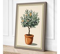 Potted Olive Tree Botanical Canvas Wall Art Print 36x24 Inch (91 x 61 cm)