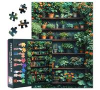 Potted Plant Art 1000 Piece Jigsaw Puzzles for Adults, Family Challenging Puzzle Game (Green Leaf Theme), Birthday Party Gift for Men Women Home Decor Succulent Series (27.5"x19.7")
