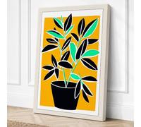 Potted Plant in Bloom Canvas Wall Art Print 18x12 Inch