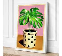 Potted Plant Study Botanical Canvas Wall Art Print 18x12 Inch