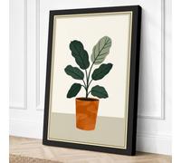 Potted Plant Study Botanical Canvas Wall Art Print 36x24 Inch
