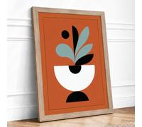 Potted Plant Study Botanical Framed Wall Art Print A3 (42×29.7cm) Oak, Wall Decor for Living Room, Bedroom, Office & Home, Ready to Hang, Art Gift