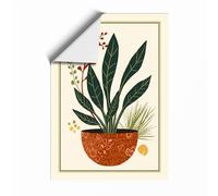 Potted Plant Study Botanical Unframed Wall Art Print A4 (29.7×21cm), Wall Decor for Living Room, Bedroom, Office & Home, Art Gift