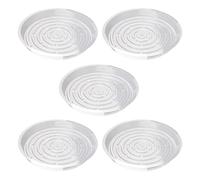 Potted Plant Trays - Indoor Clear Planter Plate, Plasticc Plant Saucer | 5X Transparent Flower Pot Drip Tray With Raised Edge, Durable Waterproof Plant Saucers, Round Pot Base For Indoor Outdoor Plant