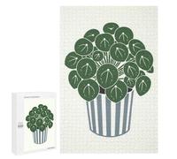 Potted Plant with Striped Pot Jigsaw Puzzle, 1000 PCS, for Adults And Families, A Satisfying Project for Experienced Puzzlers, for Indoor Play