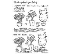 Potted Plants Dies and Stamp Sets for Card Making Cute Cats Metal Cutting Dies for DIY Scrapbooking Paper Crafting Embossing Stencil Die Cuts Punch Template Mould Arts Crafts Scrapbook Album Decor