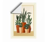 Potted Plants Trio Botanical Unframed Wall Art Print A1 (84.1×59.4cm), Wall Decor for Living Room, Bedroom, Office & Home, Art Gift