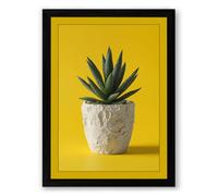 Potted Succulent Botanical Framed Wall Art Print A2 (59.4×42cm) Black, Wall Decor for Living Room, Bedroom, Office & Home, Ready to Hang, Art Gift