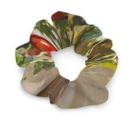 Potted Tomatoes on The Windowsill Women's Hair Ties Elastic Scrunchies Silk Like Scrunchy Accessories for Sleep