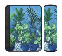 Potted Tropical Plants 2 pcs seat Belt Shoulder Strap pad, Release Stress to Your Neck and Shoulders, Seatbelt Cover for Van