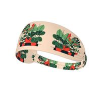 Potted Turtleback Bamboo Printed Sports Headbands Wicking Hair Headwraps, Non-Slip Workout Headbands for Gym, Running, Yoga, Tennis